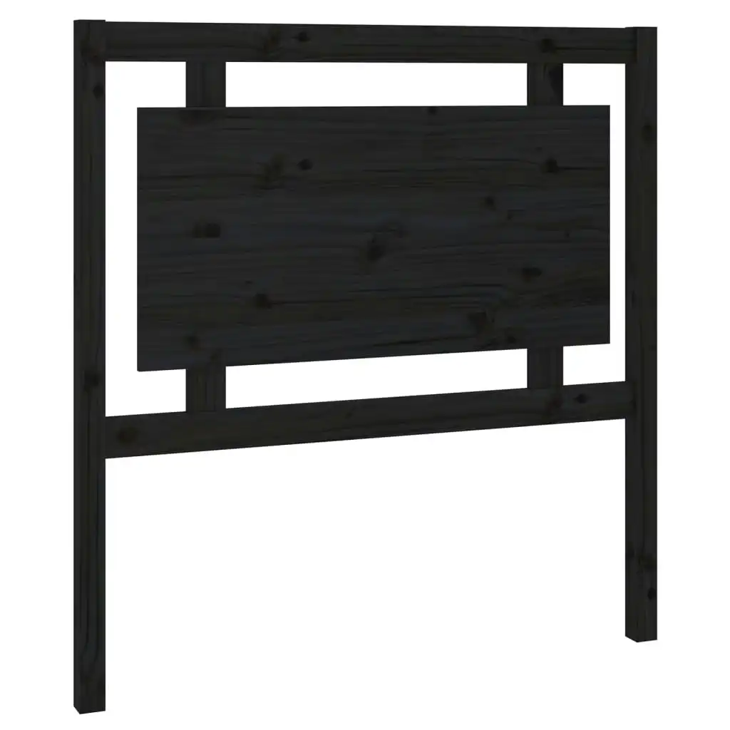 Bed Headboard Black 95.5x4x100 cm Solid Wood Pine 817924