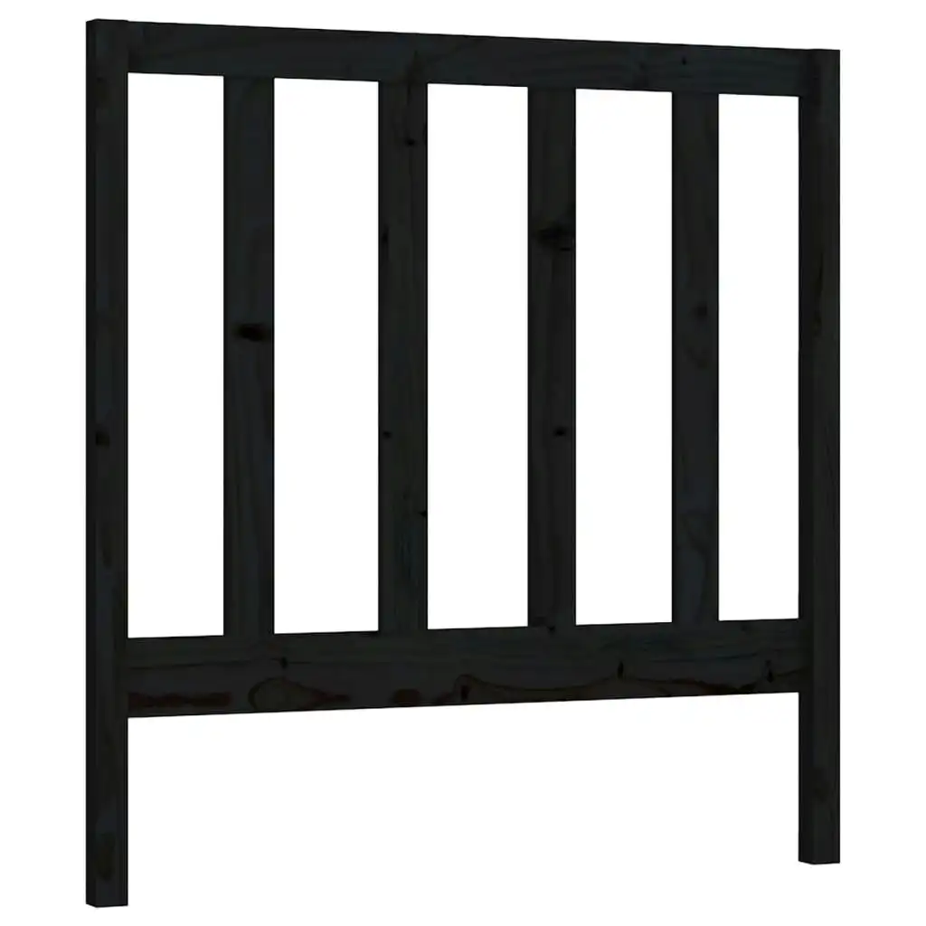 Bed Headboard Black 96x4x100 cm Solid Wood Pine 817674