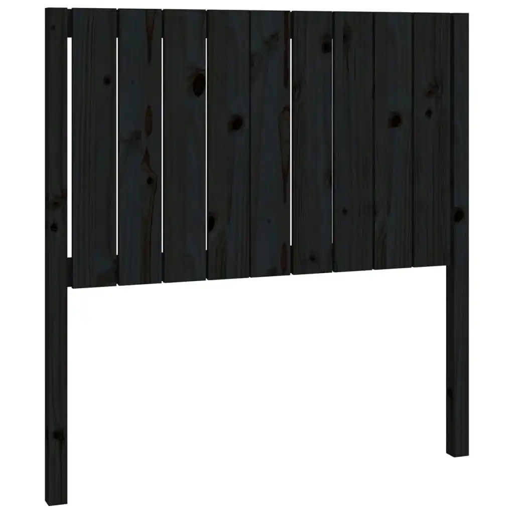 Bed Headboard Black 95.5x4x100 cm Solid Wood Pine 818854