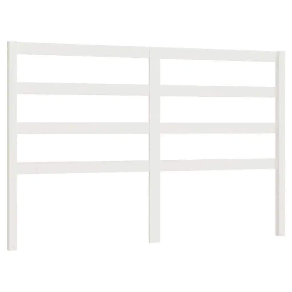 Bed Headboard White 141x4x100 cm Solid Wood Pine 817636