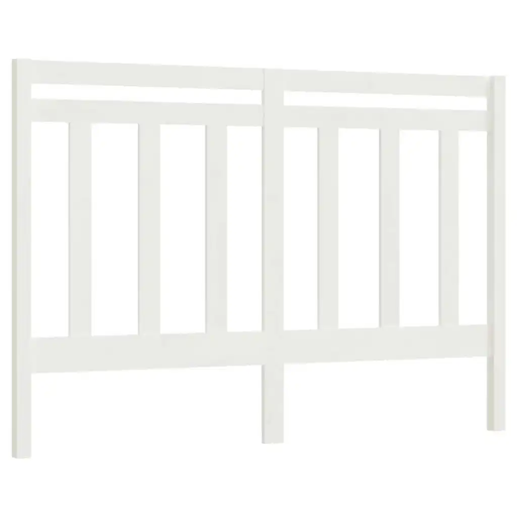 Bed Headboard White 141x4x100 cm Solid Wood Pine 817786