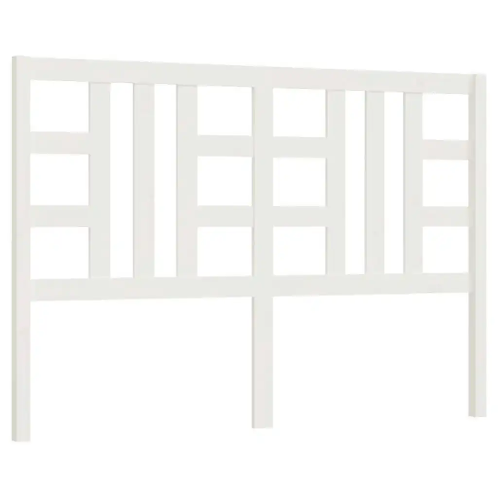 Bed Headboard White 141x4x100 cm Solid Wood Pine 817836