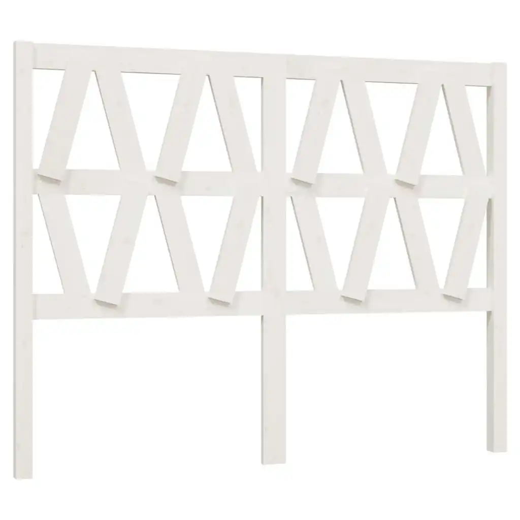 Bed Headboard White 141x4x100 cm Solid Wood Pine 818616