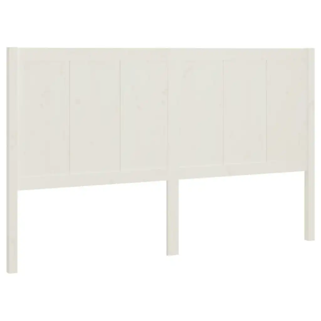 Bed Headboard White 185.5x4x100 cm Solid Pine Wood 818106