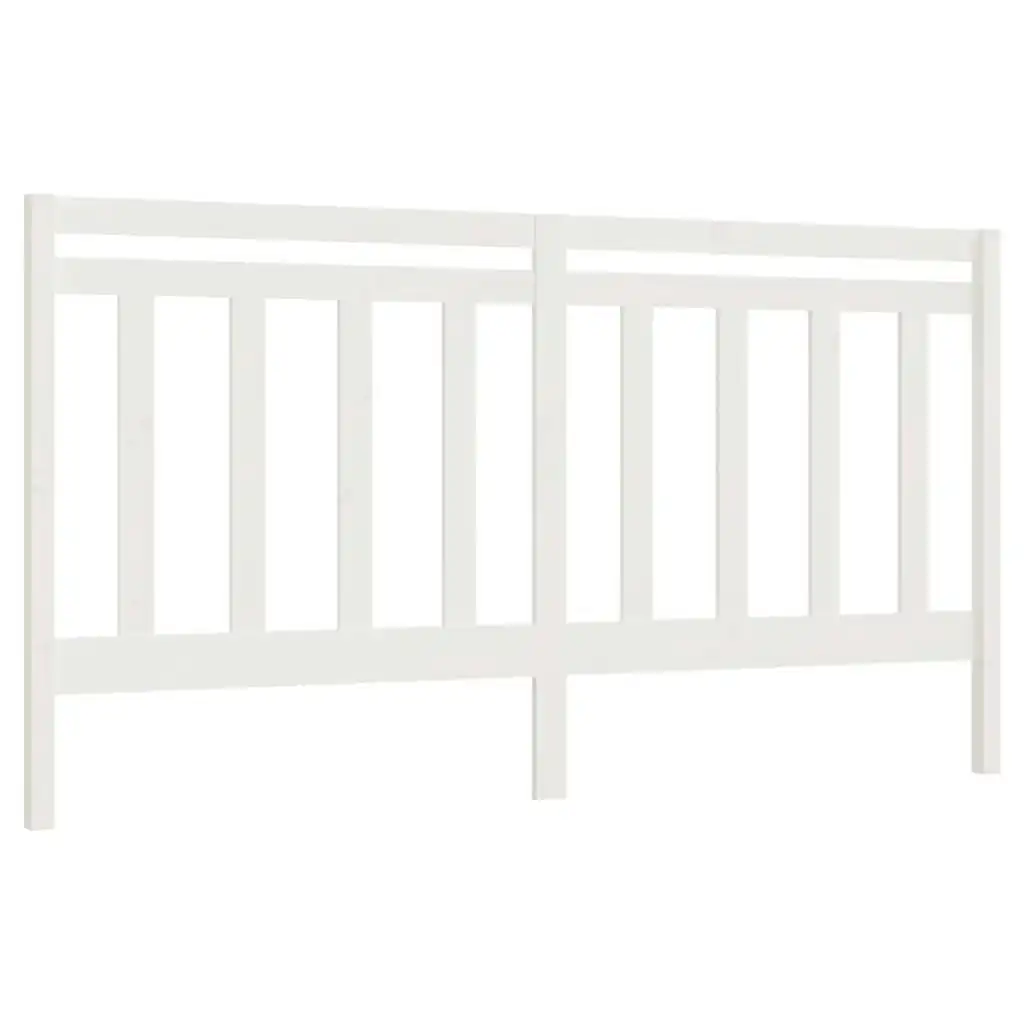 Bed Headboard White 186x4x100 cm Solid Wood Pine 817806