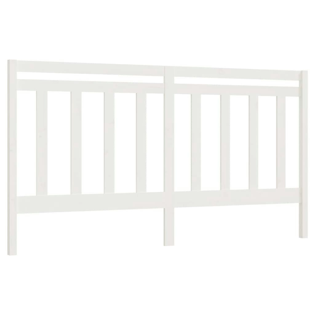 Bed Headboard White 186 cm Solid Wood Pine 817806