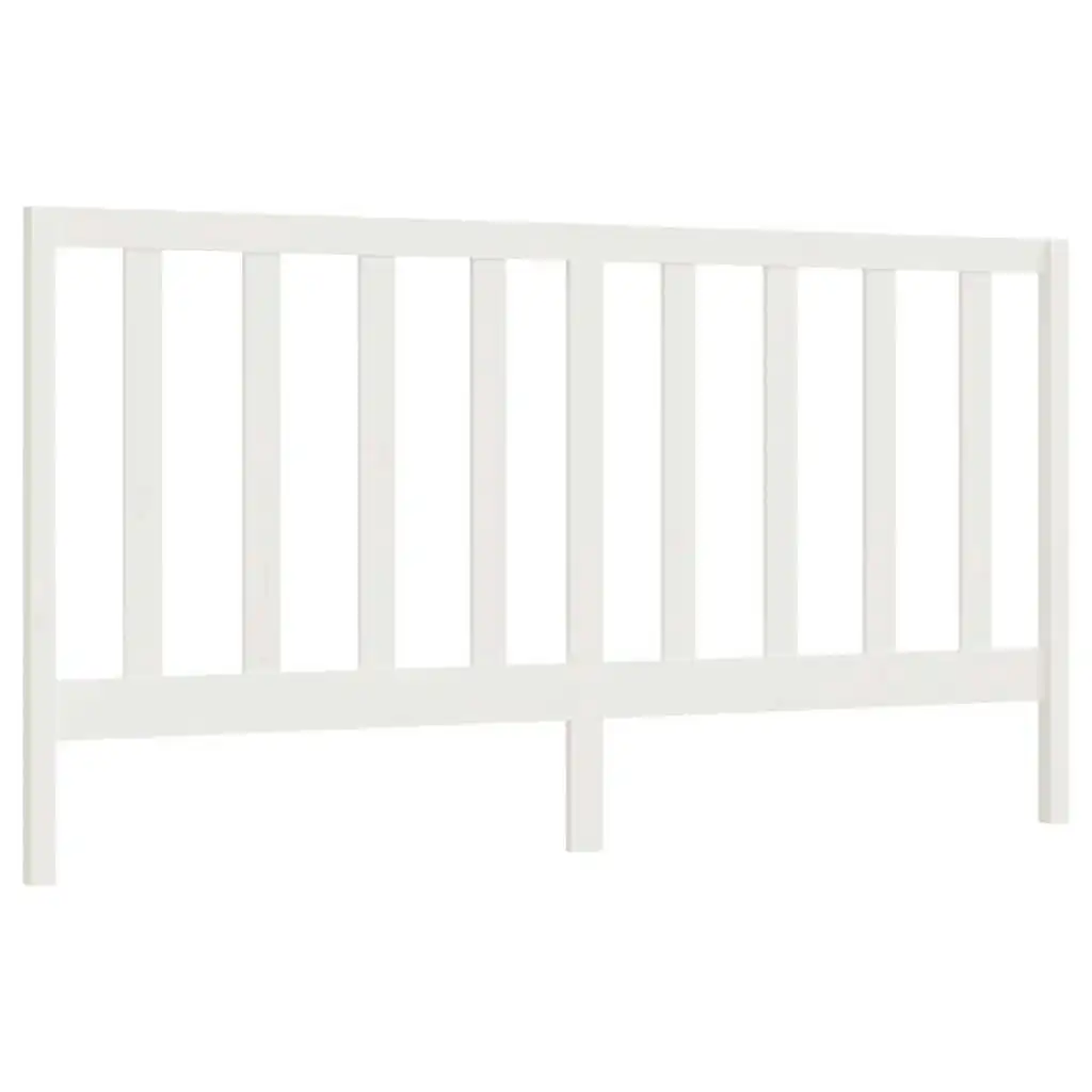 Bed Headboard White 186x4x100 cm Solid Wood Pine 817706