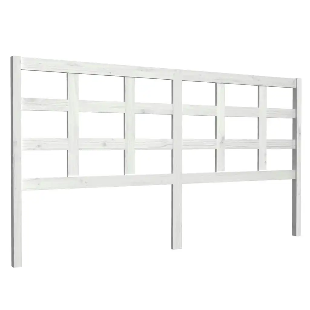 Bed Headboard White 185.5x4x100 cm Solid Wood Pine 817906