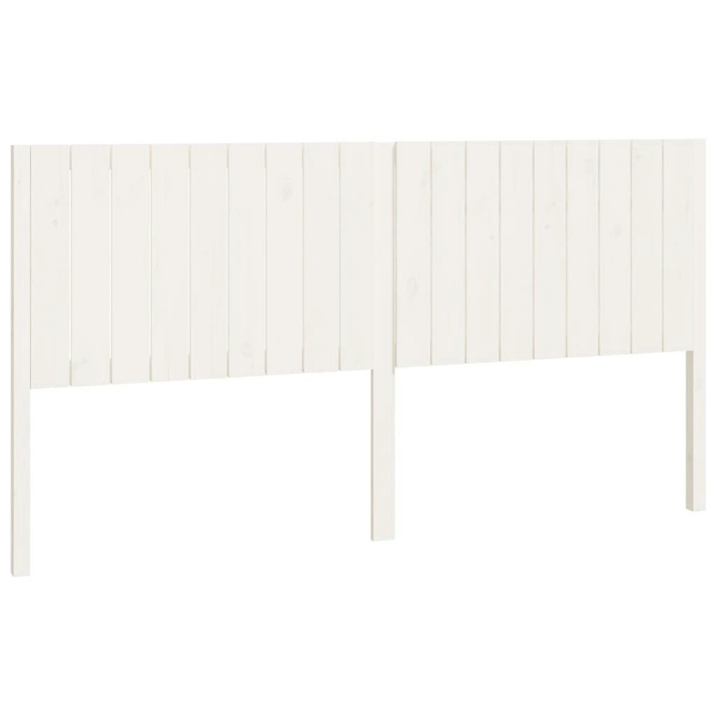 Bed Headboard White 185.5x4x100 cm Solid Wood Pine 818886