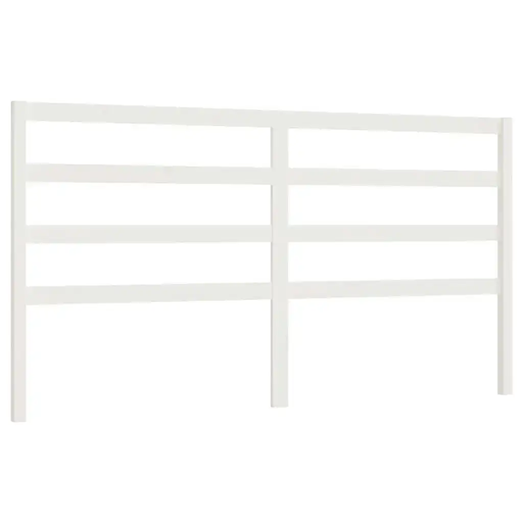 Bed Headboard White 186x4x100 cm Solid Wood Pine 817656