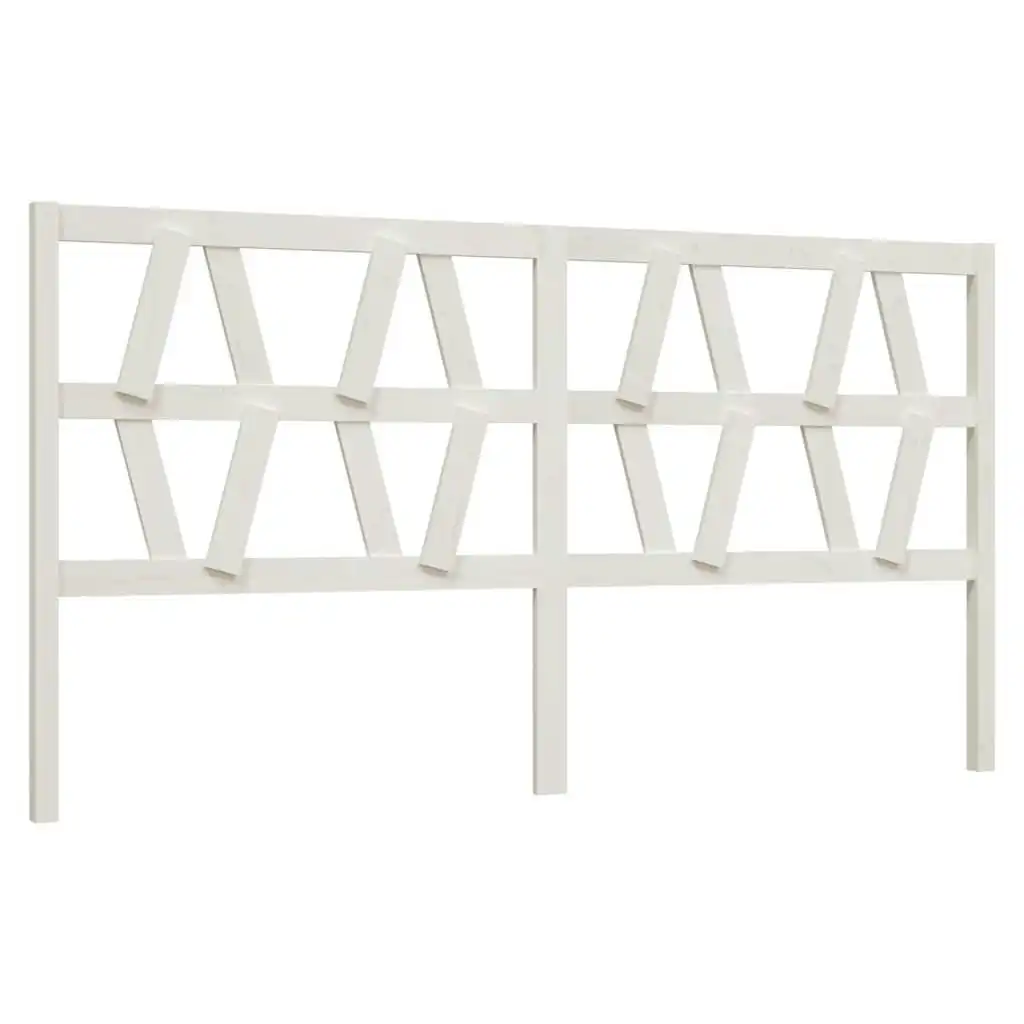 Bed Headboard White 186x4x100 cm Solid Wood Pine 818636