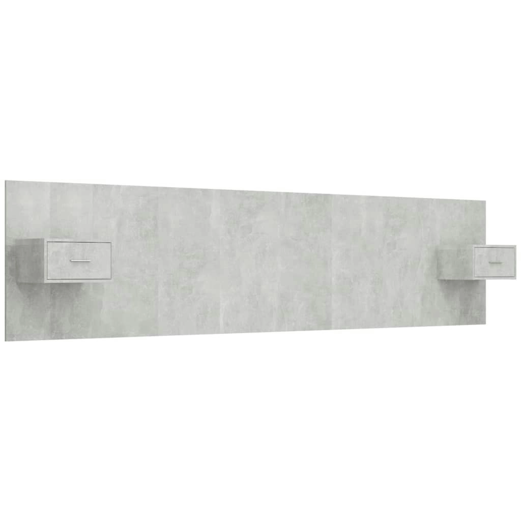 Bed Headboard with Cabinets Concrete Grey Engineered Wood 3115751