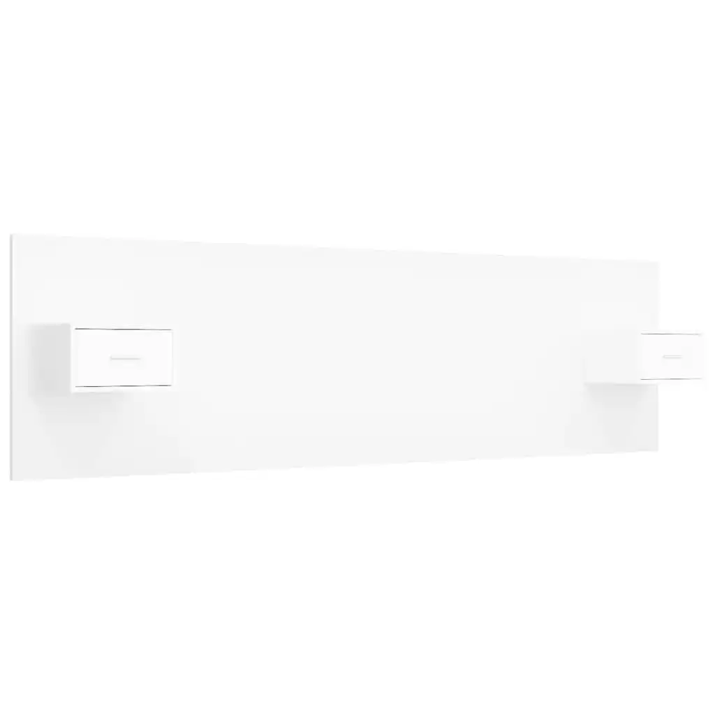 Bed Headboard with Cabinets White Engineered Wood 3115724