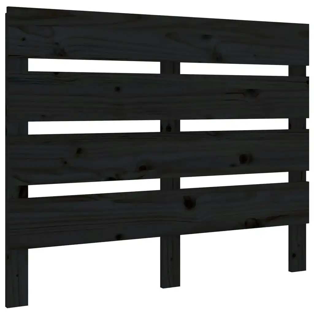 Headboard Black 100x3x80 cm Solid Wood Pine 821336