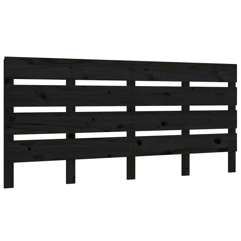 Headboard Black 180x3x80 cm Solid Wood Pine 821361