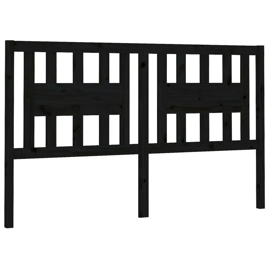 Headboard Black 156x4x100 cm Solid Wood Pine 818679