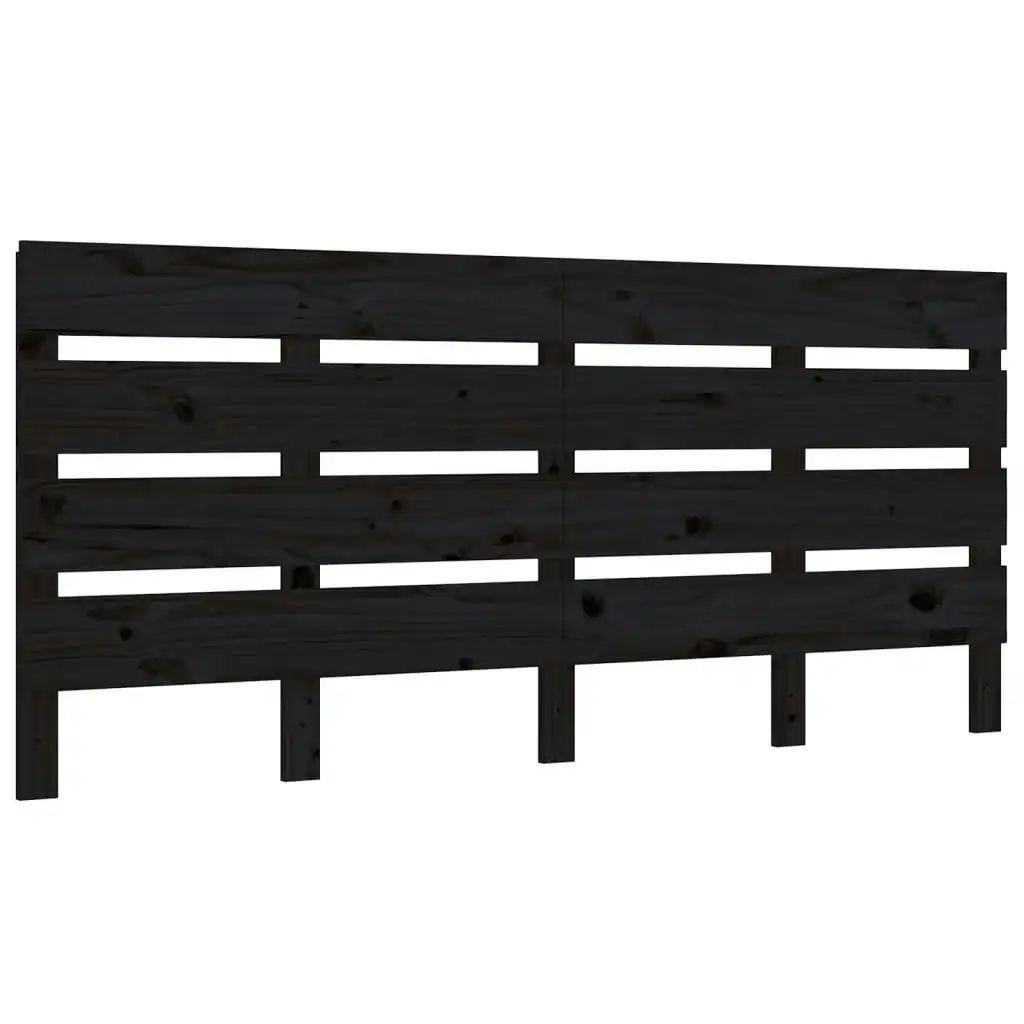 Headboard Black 150x3x80 cm Solid Wood Pine 821351