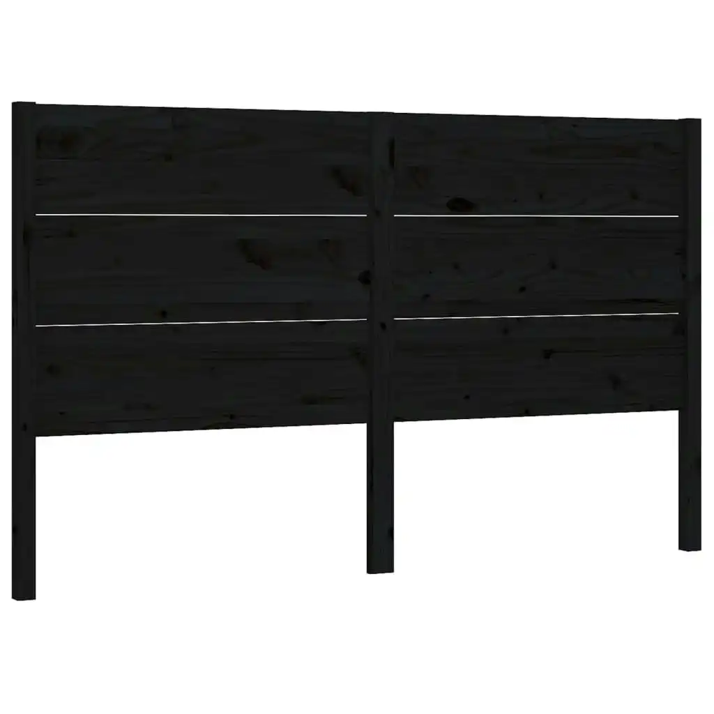 Headboard Black 141x4x100 cm Solid Wood Pine 818719