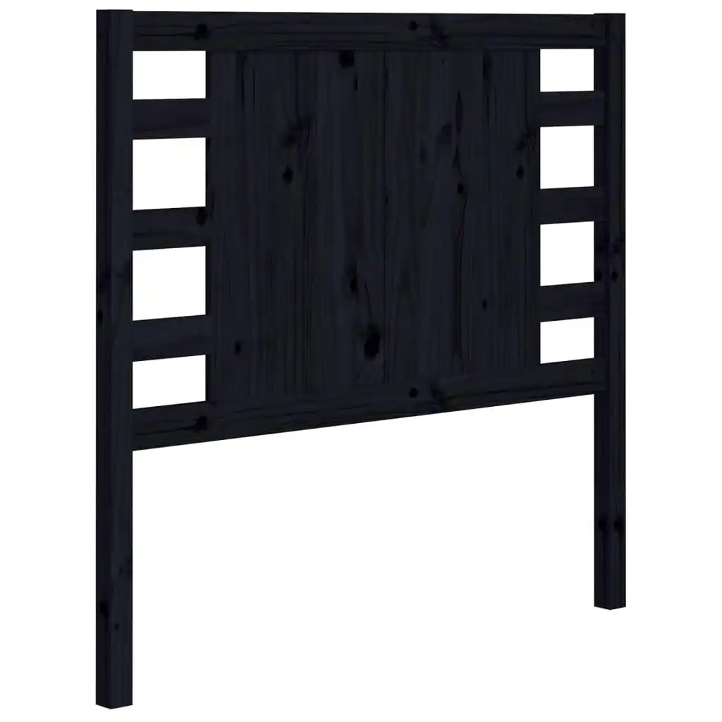 Headboard Black 96x4x100 cm Solid Wood Pine 818754