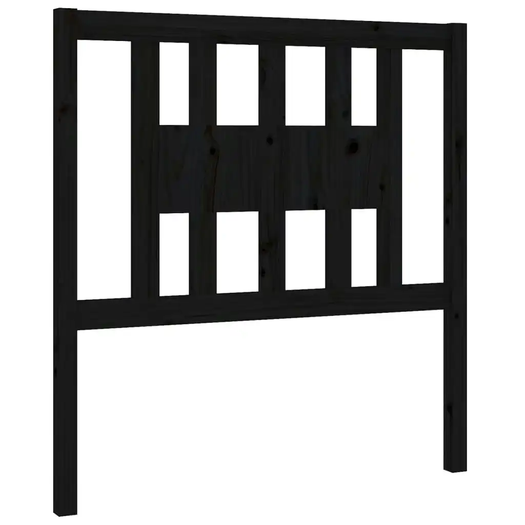 Headboard Black 96x4x100 cm Solid Wood Pine 818654