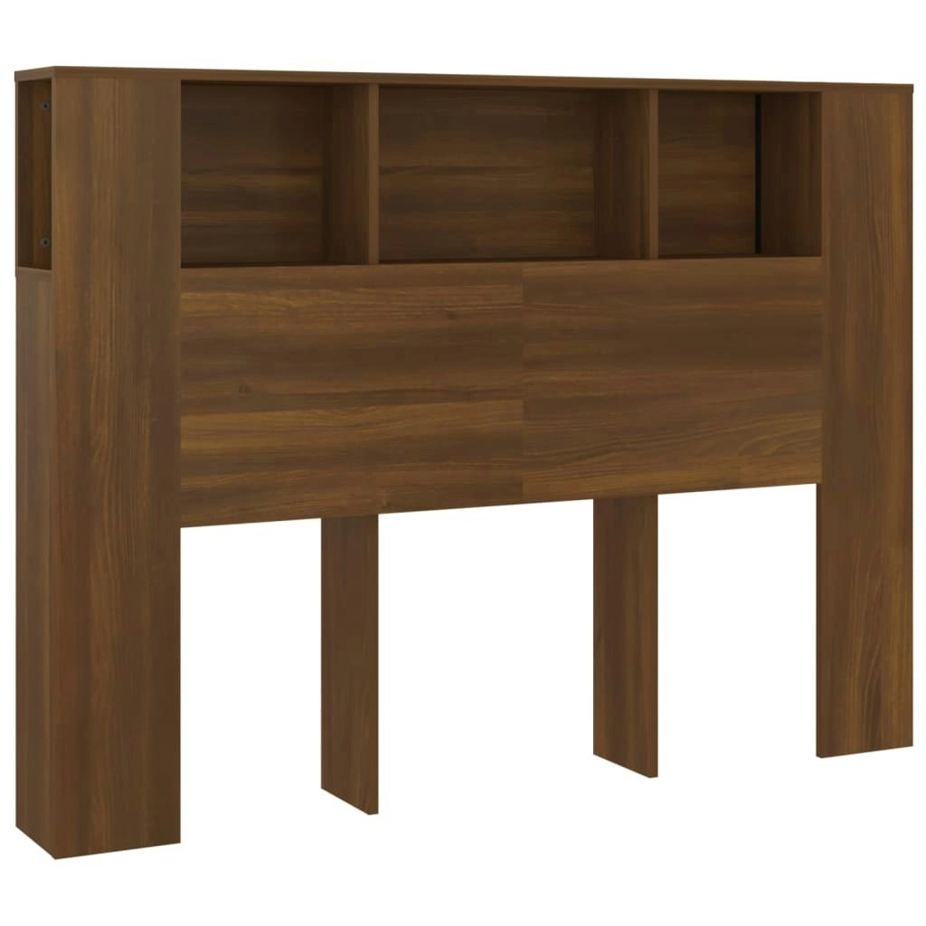 Headboard Cabinet Brown Oak 140x18.5x104.5 cm 817272