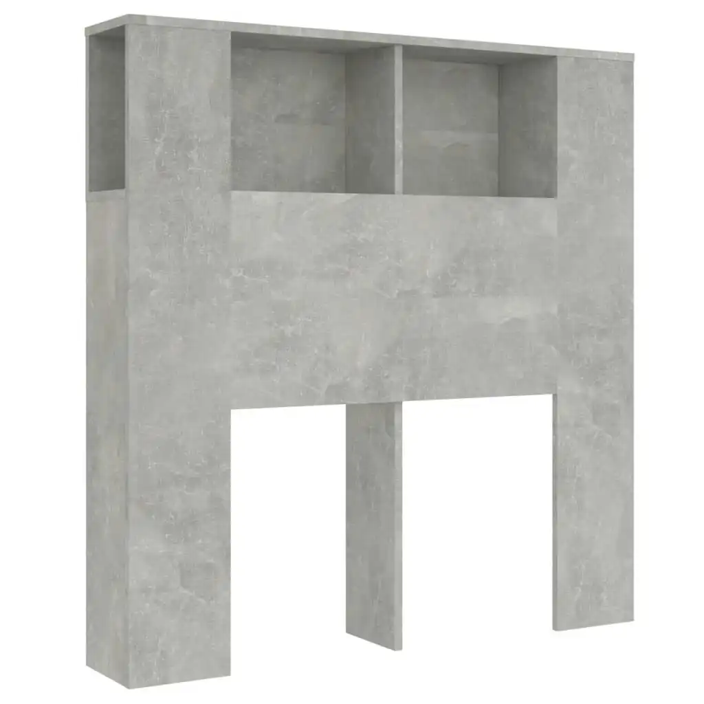 Headboard Cabinet Concrete Grey 100x18.5x104.5 cm 811911