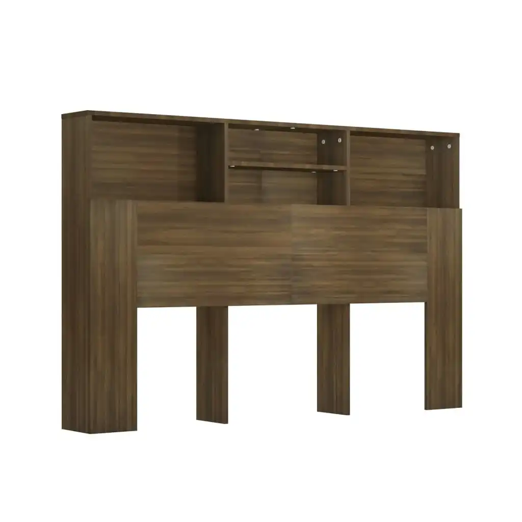 Headboard Cabinet Brown Oak 160x19x103.5 cm 817254