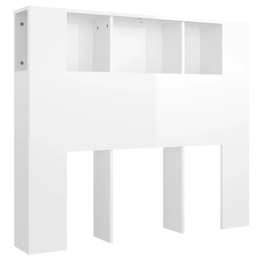 Headboard Cabinet High Gloss White 120x18.5x102.5 cm 811922