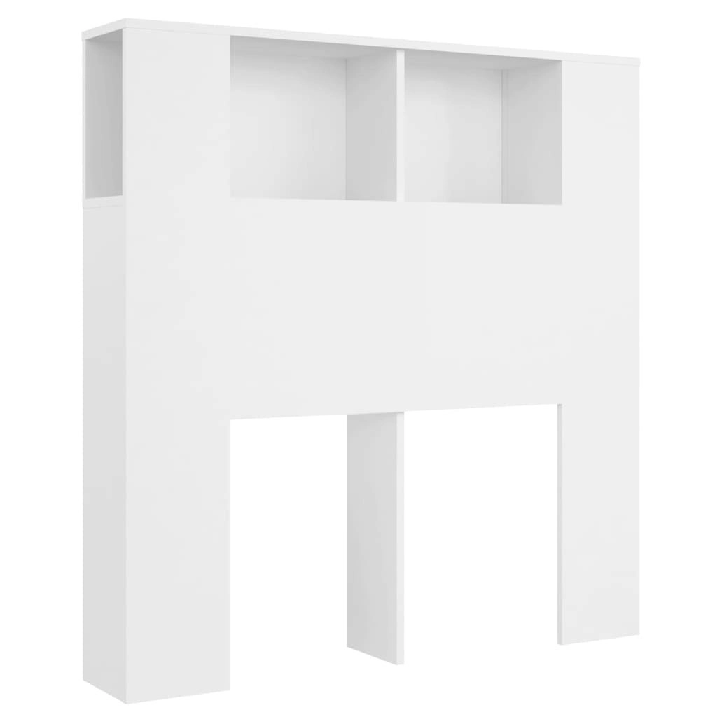 Headboard Cabinet White 100x18.5x104.5 cm 811907