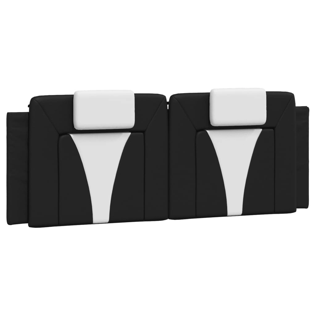 Headboard Cushion Black and White 152 cm Faux Leather 374823