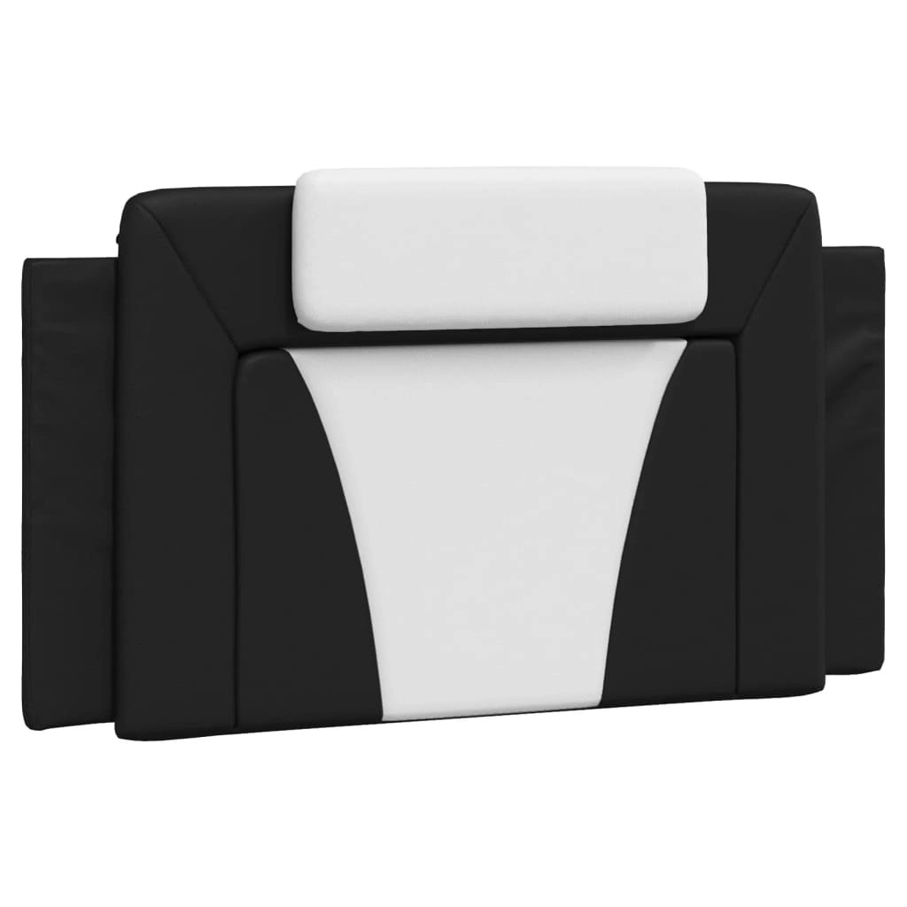 Headboard Cushion Black and White 107 cm Faux Leather 374828