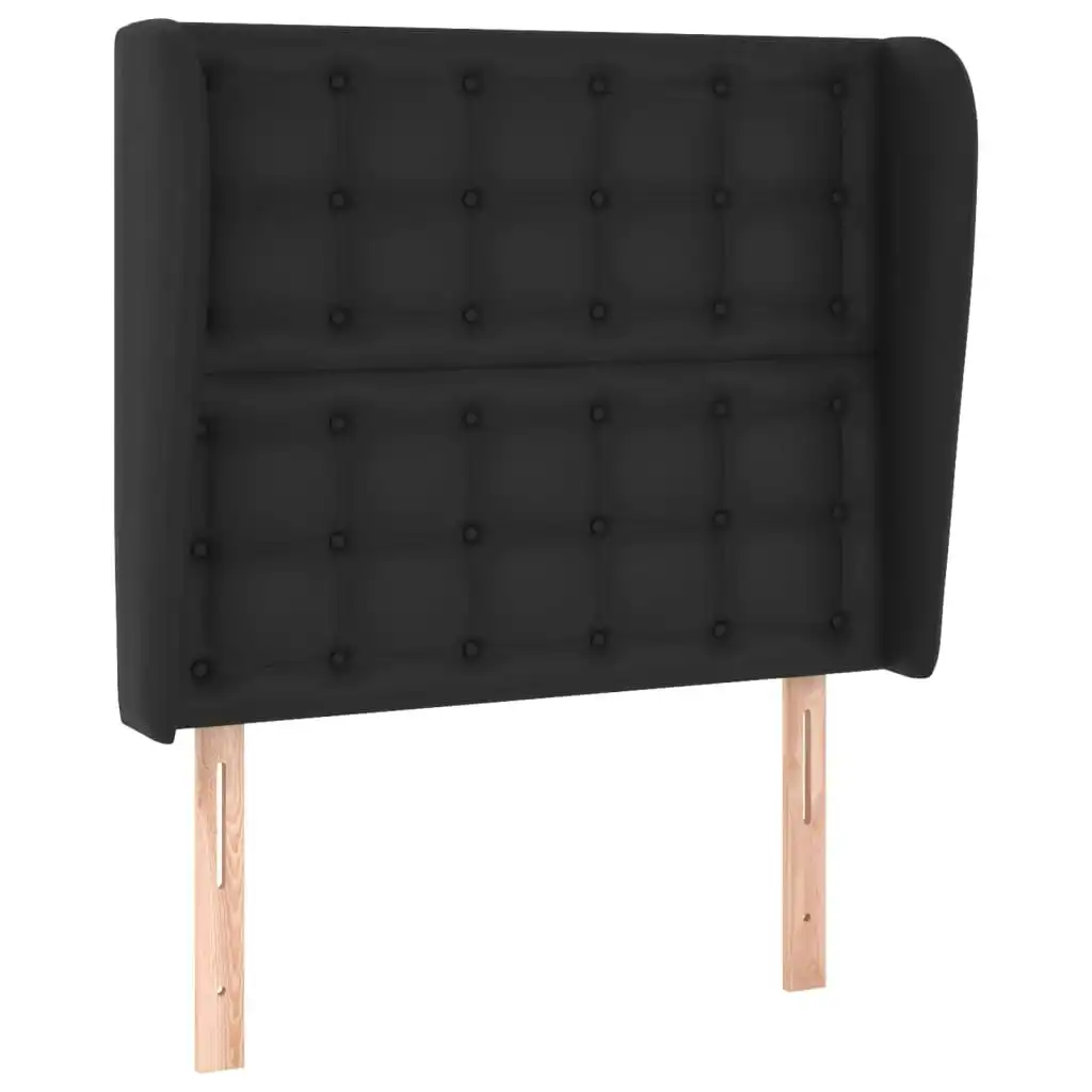 Headboard with Ears Black 103x23x118/128 cm Faux Leather 3118040