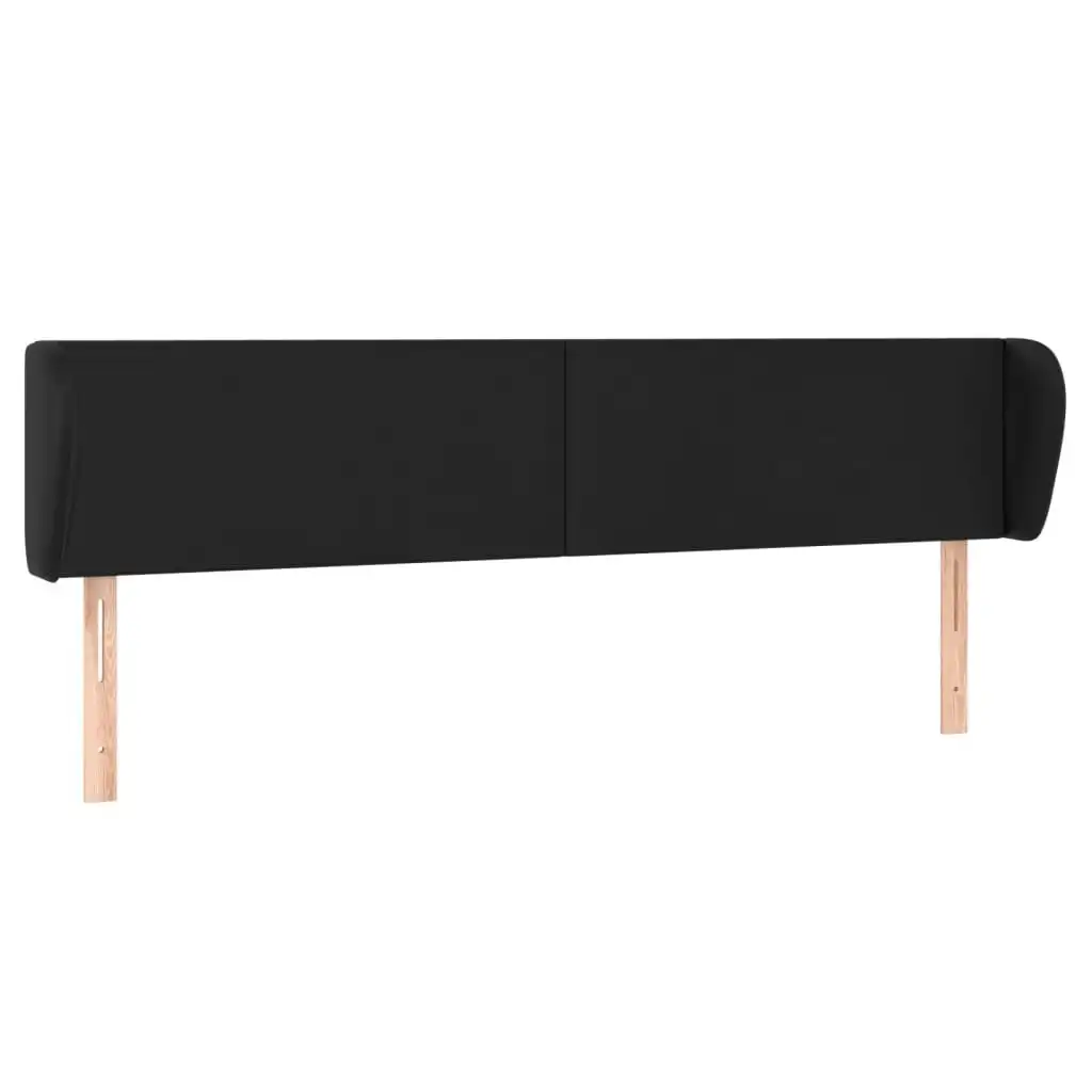 Headboard with Ears Black 203x23x78/88 cm Faux Leather 3116972