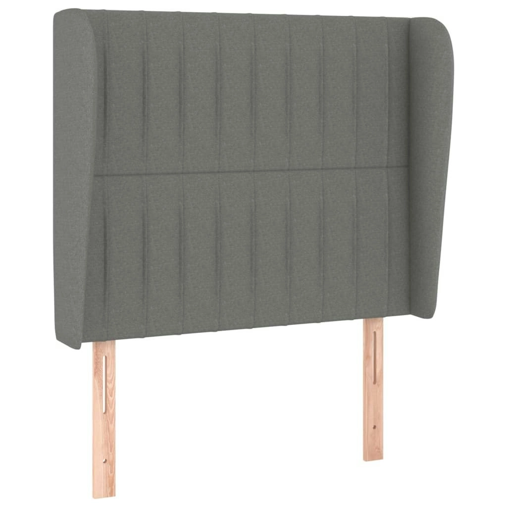 Headboard with Ears Dark Grey 103x23x118/128 cm Fabric 3118185