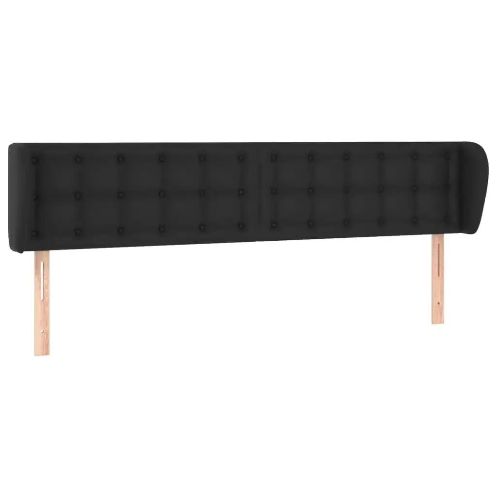 Headboard with Ears Black 203x23x78/88 cm Faux Leather 3117252