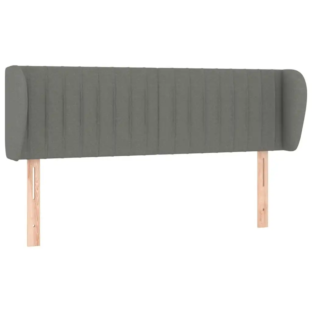 Headboard with Ears Dark Grey 147x23x78/88 cm Fabric 3117381