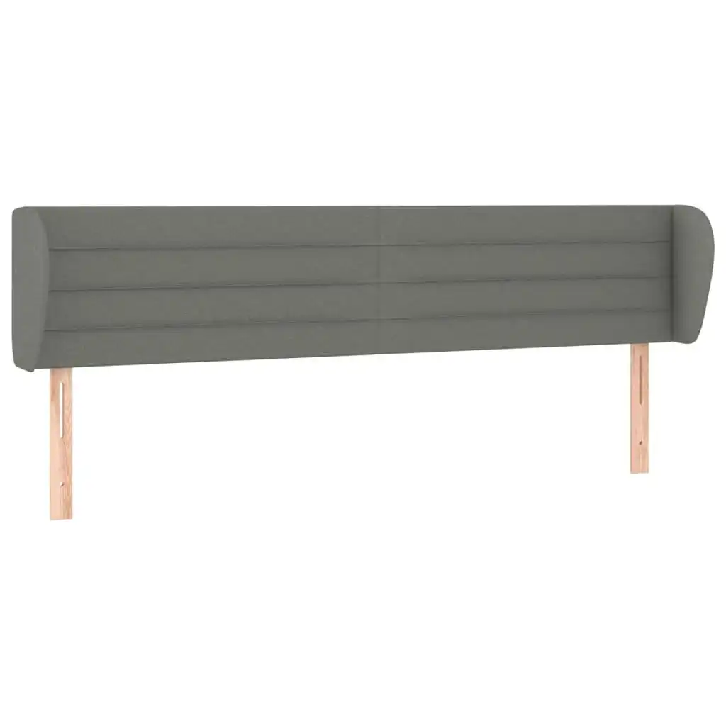 Headboard with Ears Dark Grey 163x23x78/88 cm Fabric 3117291