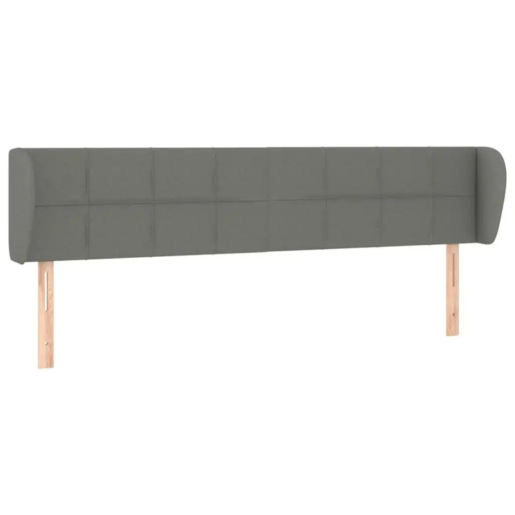 Headboard with Ears Dark Grey 163x23x78/88 cm Fabric 3117151