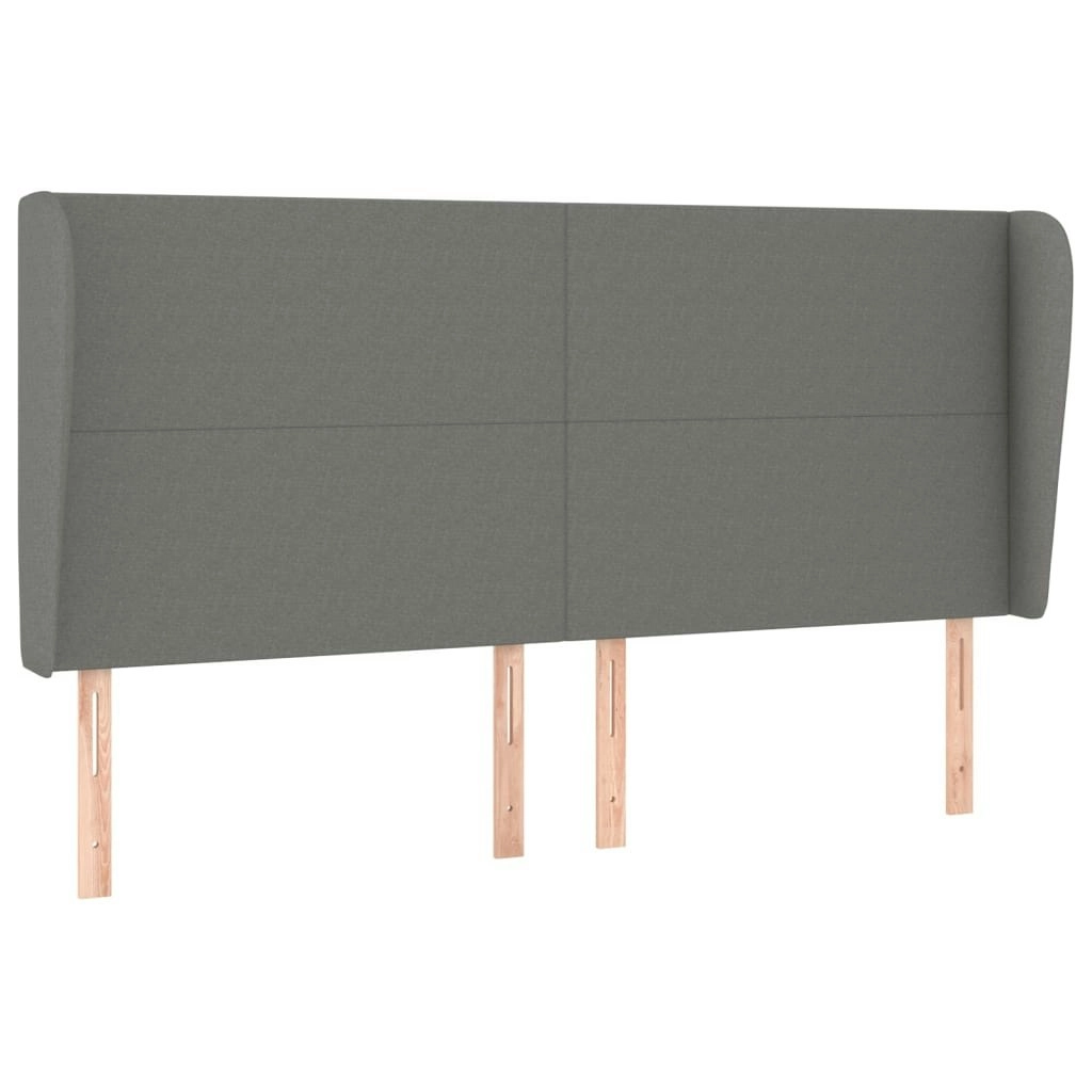 Headboard with Ears Dark Grey 203 cm Fabric 3117699