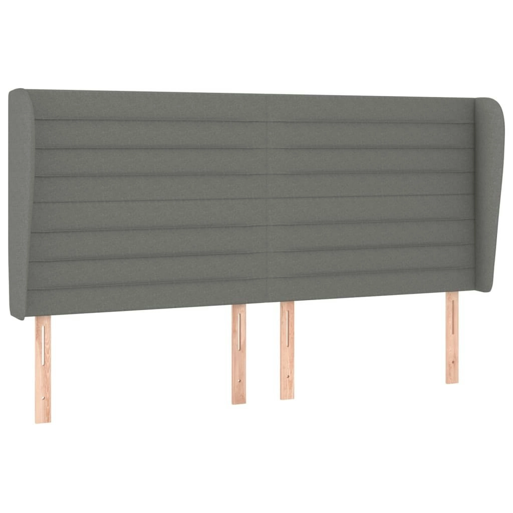 Headboard with Ears Dark Grey 203 cm Fabric 3118119