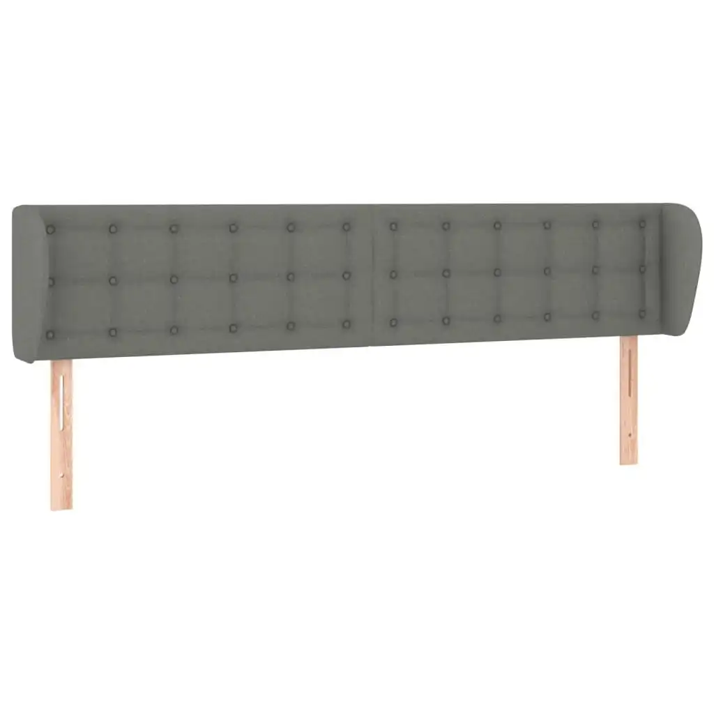 Headboard with Ears Dark Grey 163x23x78/88 cm Fabric 3117585