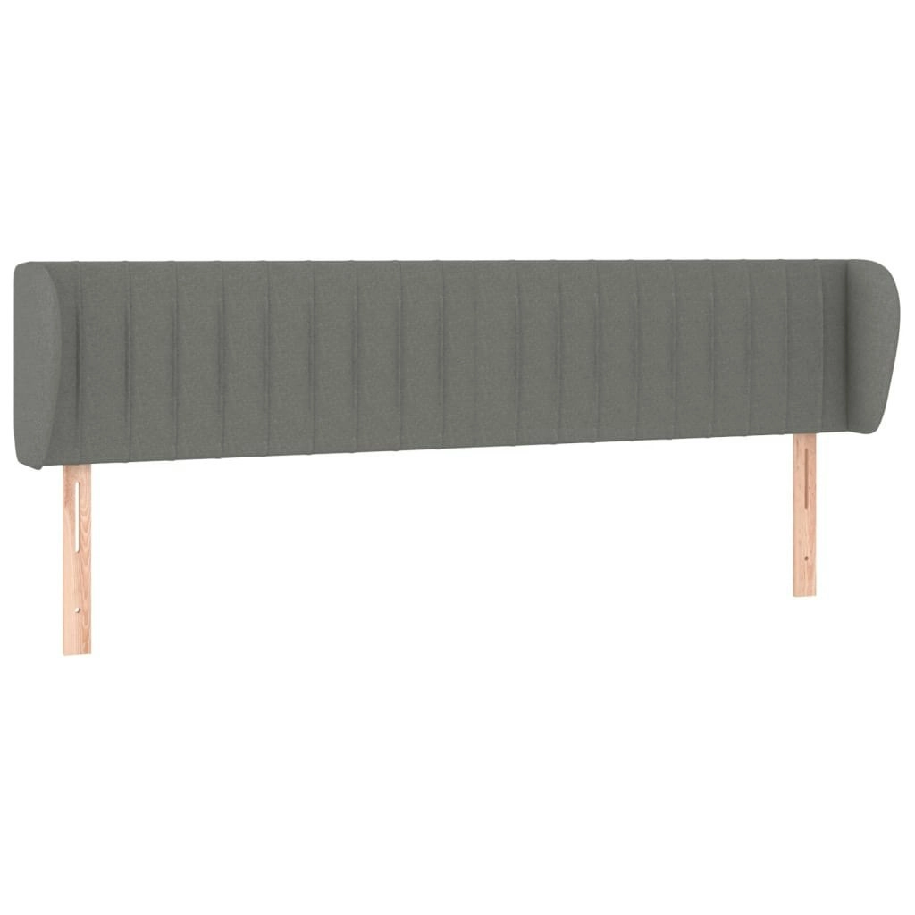 Headboard with Ears Dark Grey 203x23x78/88 cm Fabric 3117405