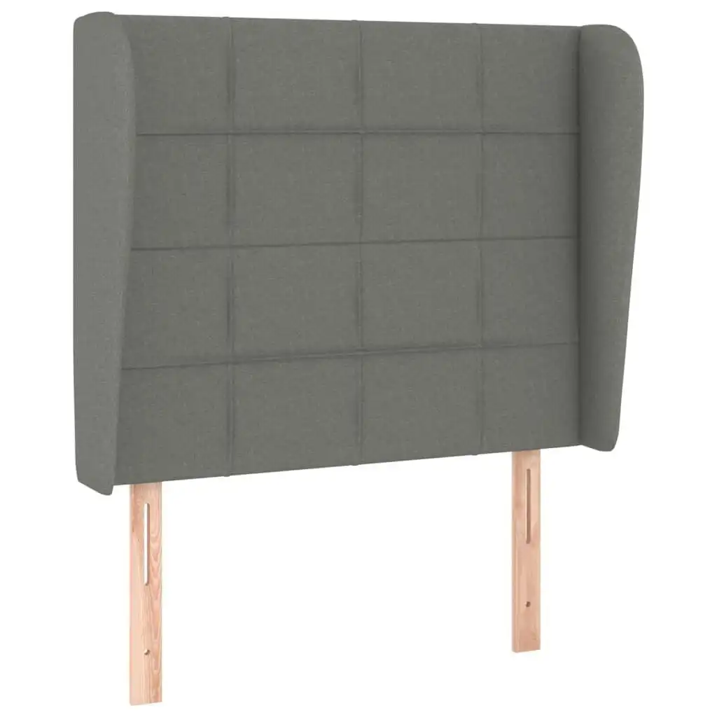 Headboard with Ears Dark Grey 83x23x118/128 cm Fabric 3117931