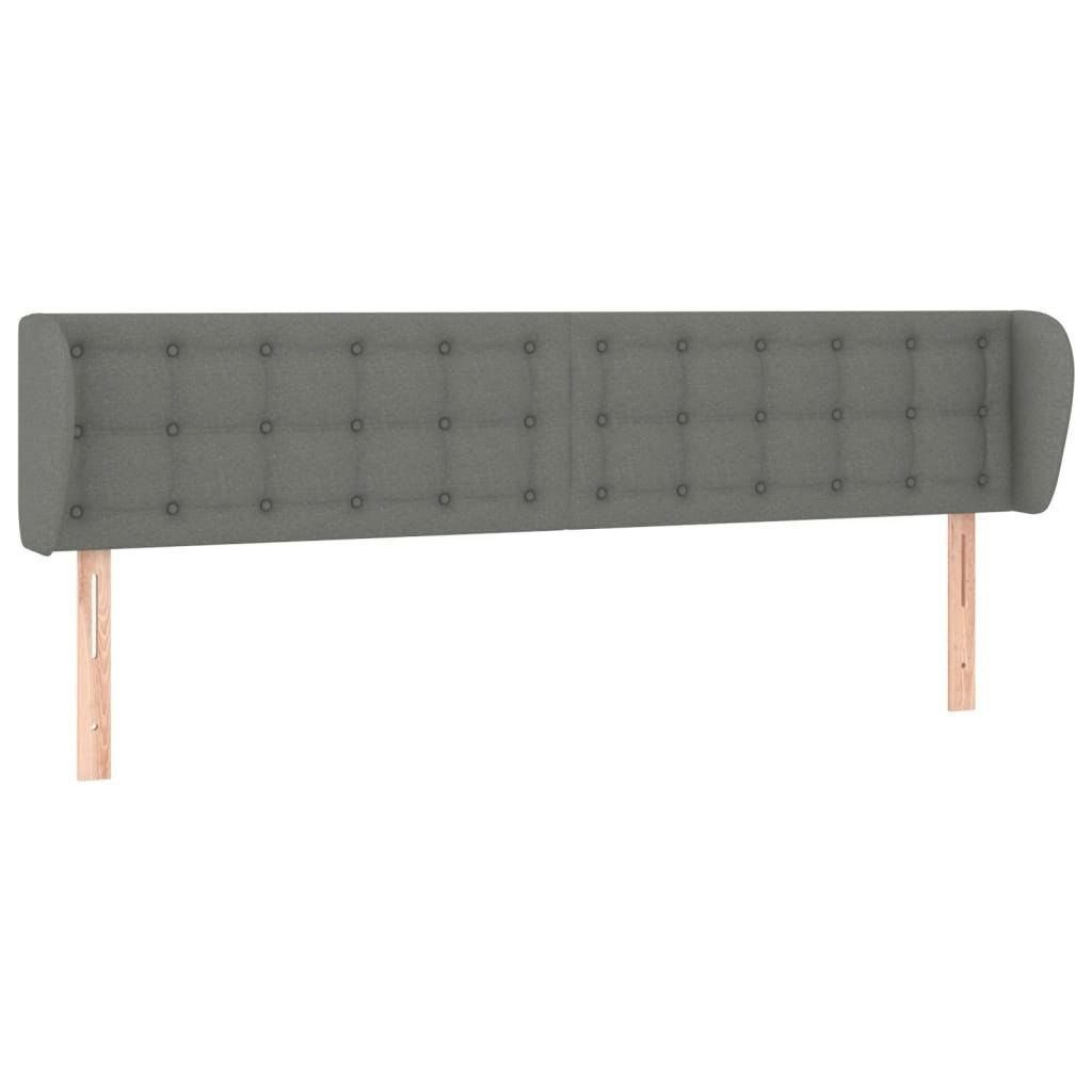 Headboard with Ears Dark Grey 203 cm Fabric 3117601