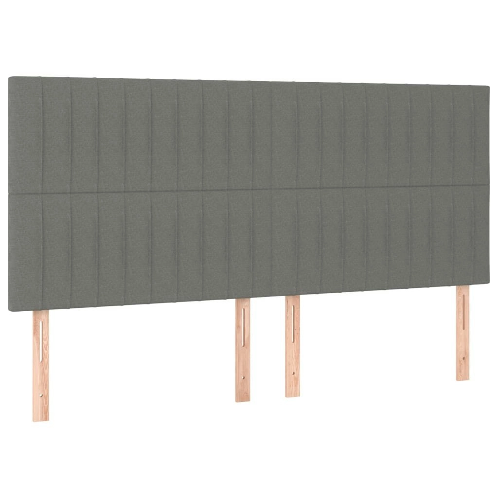 Headboards 4 pcs Dark Grey 100x5x78/88 cm Fabric 3116593