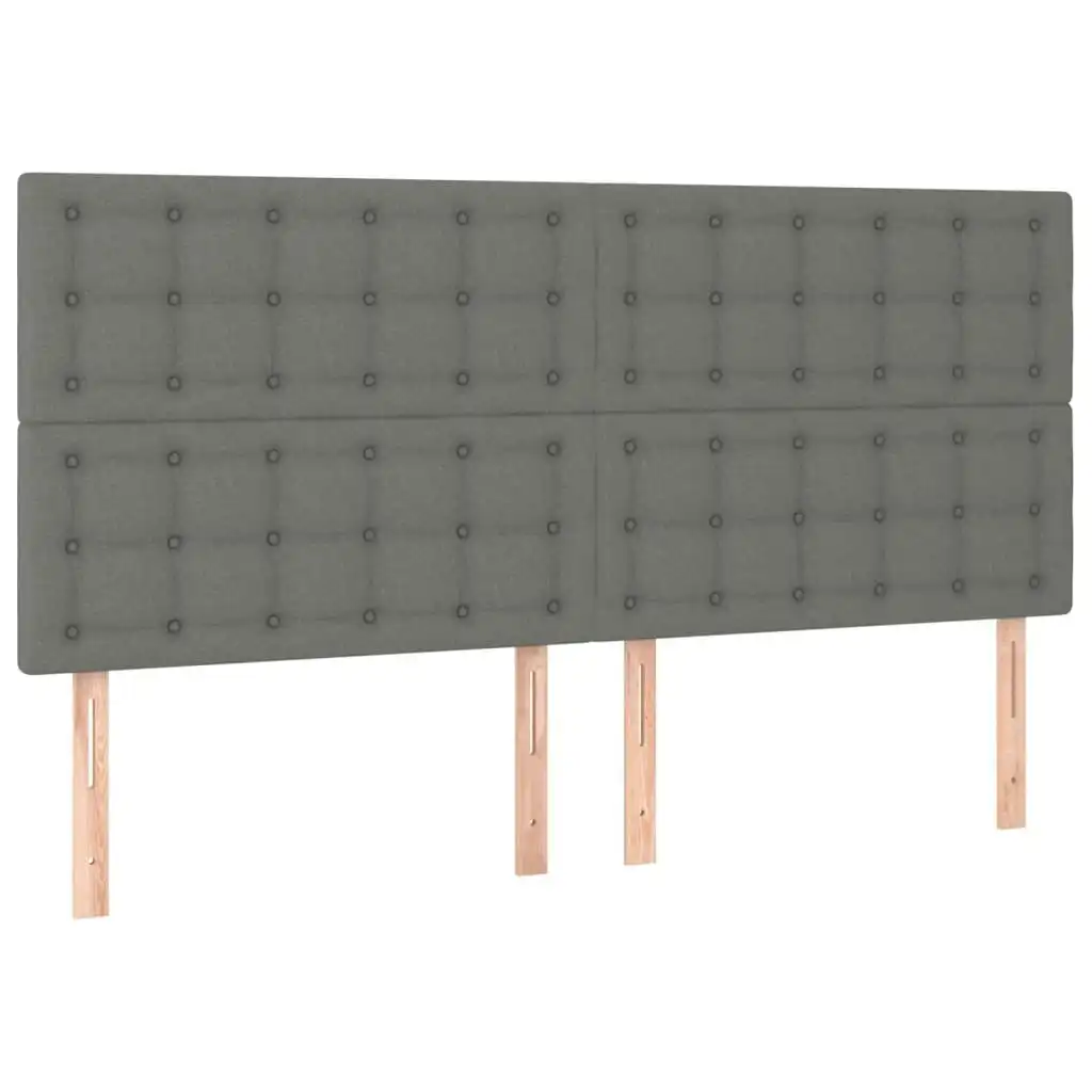 Headboards 4 pcs Dark Grey 100x5x78/88 cm Fabric 3116789