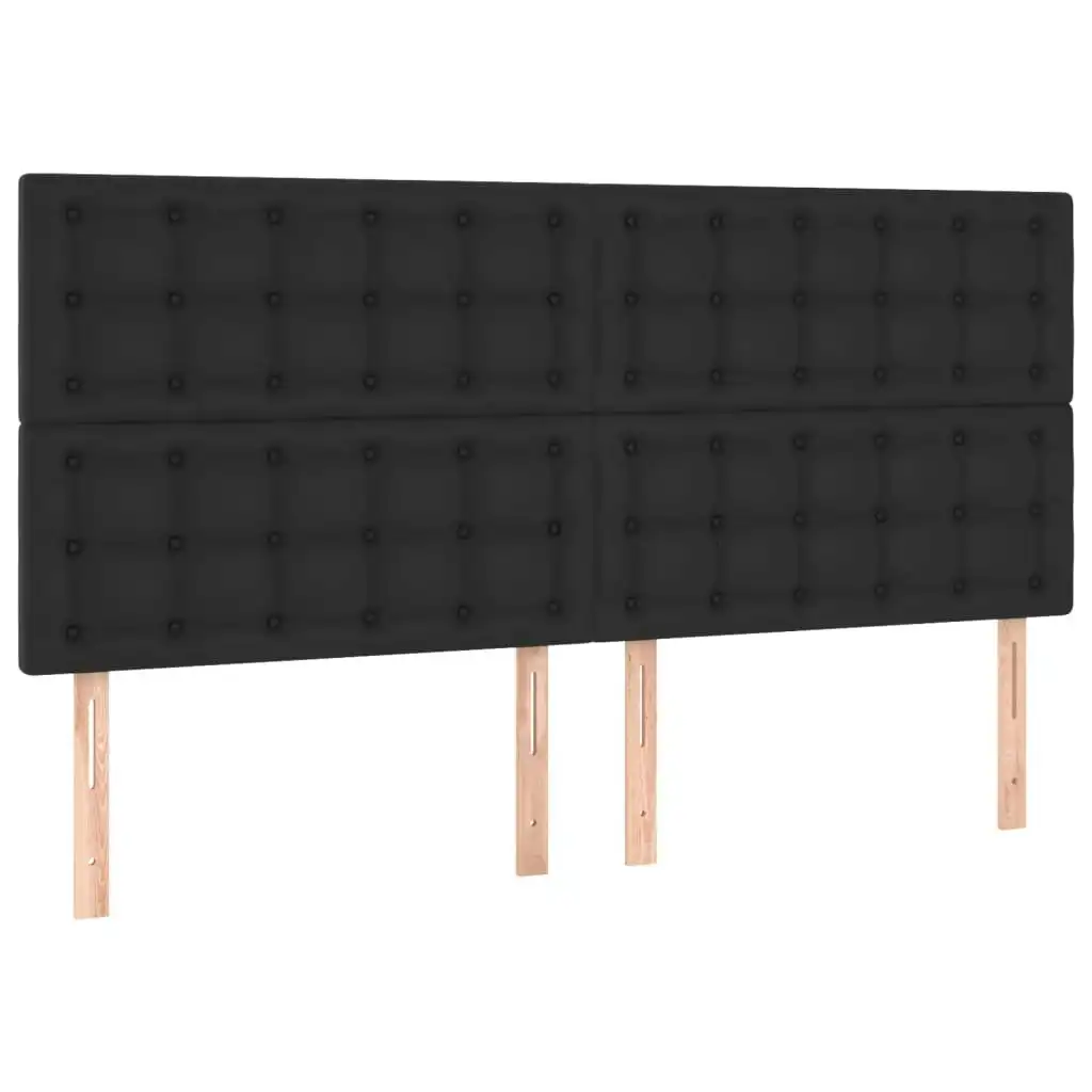 Headboards 4 pcs Black 80x5x78/88 cm Faux Leather 3116428