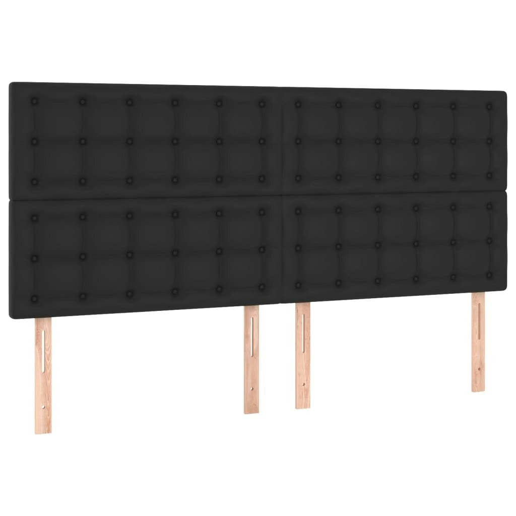 Headboards 4 pcs Black 80 cm Faux Leather 3116428