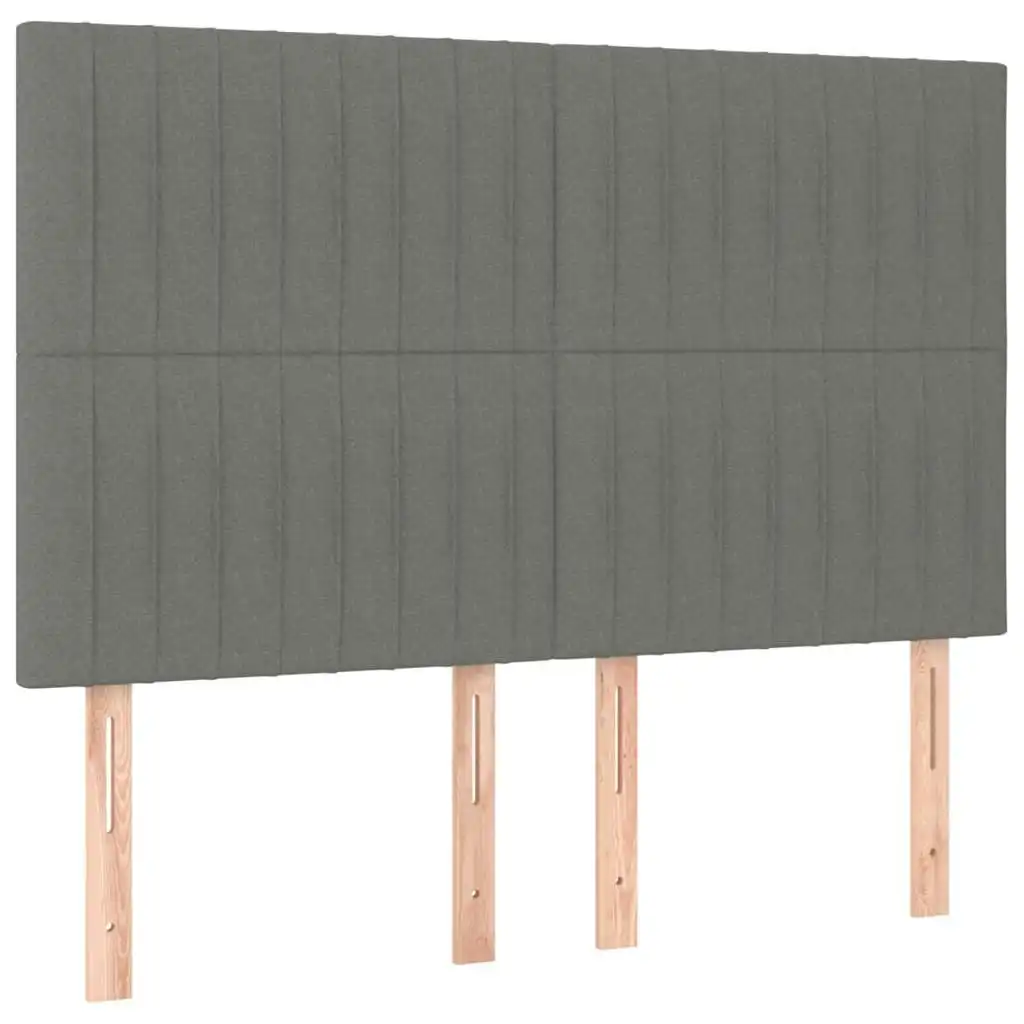 Headboards 4 pcs Dark Grey 72x5x78/88 cm Fabric 3116569