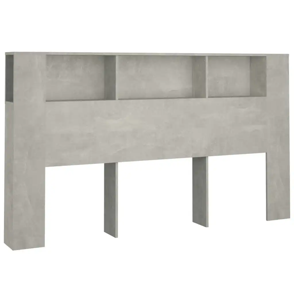 Headboard Cabinet Concrete Grey 180x18.5x104.5 cm 811947